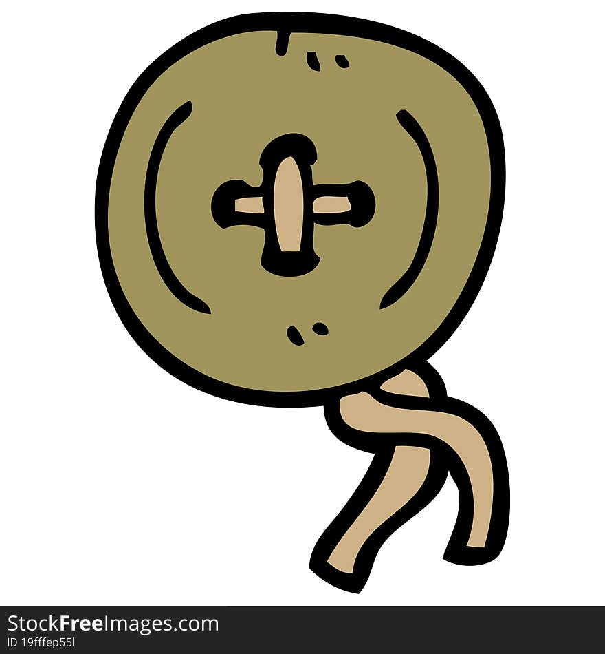 cartoon doodle old wooden button