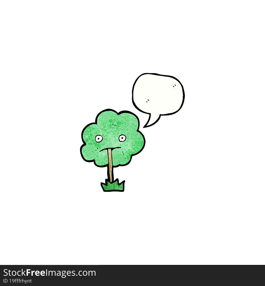 Cartoon Tree With Speech Bubble