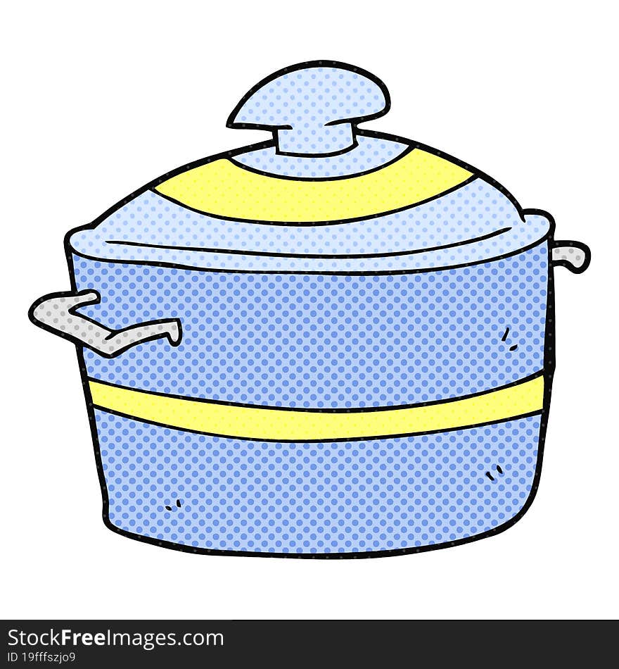 freehand drawn cartoon cooking pot