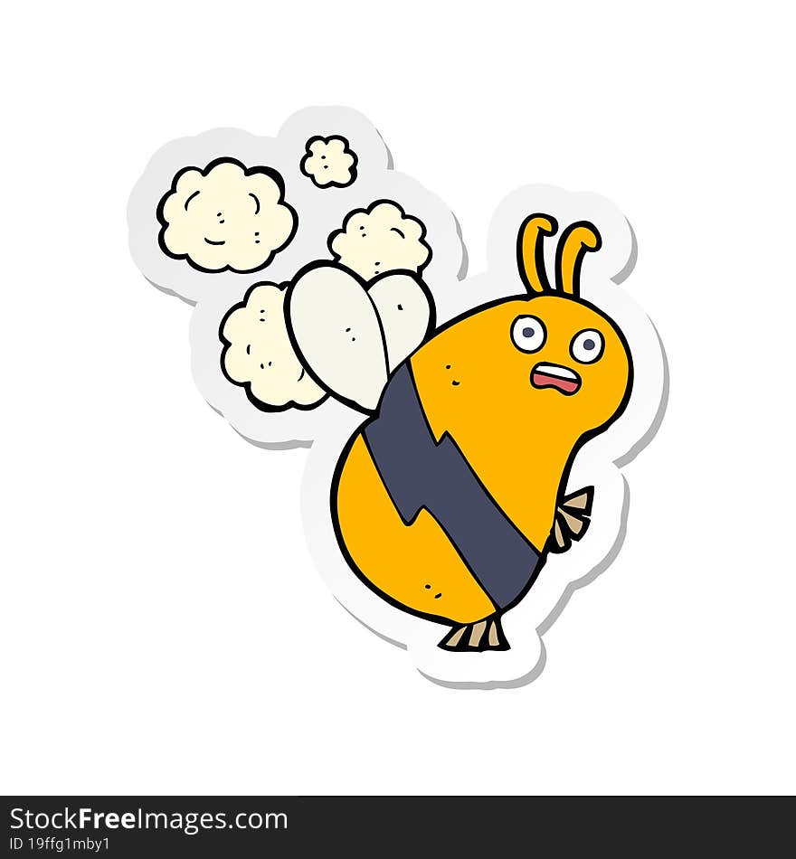 sticker of a cartoon bee