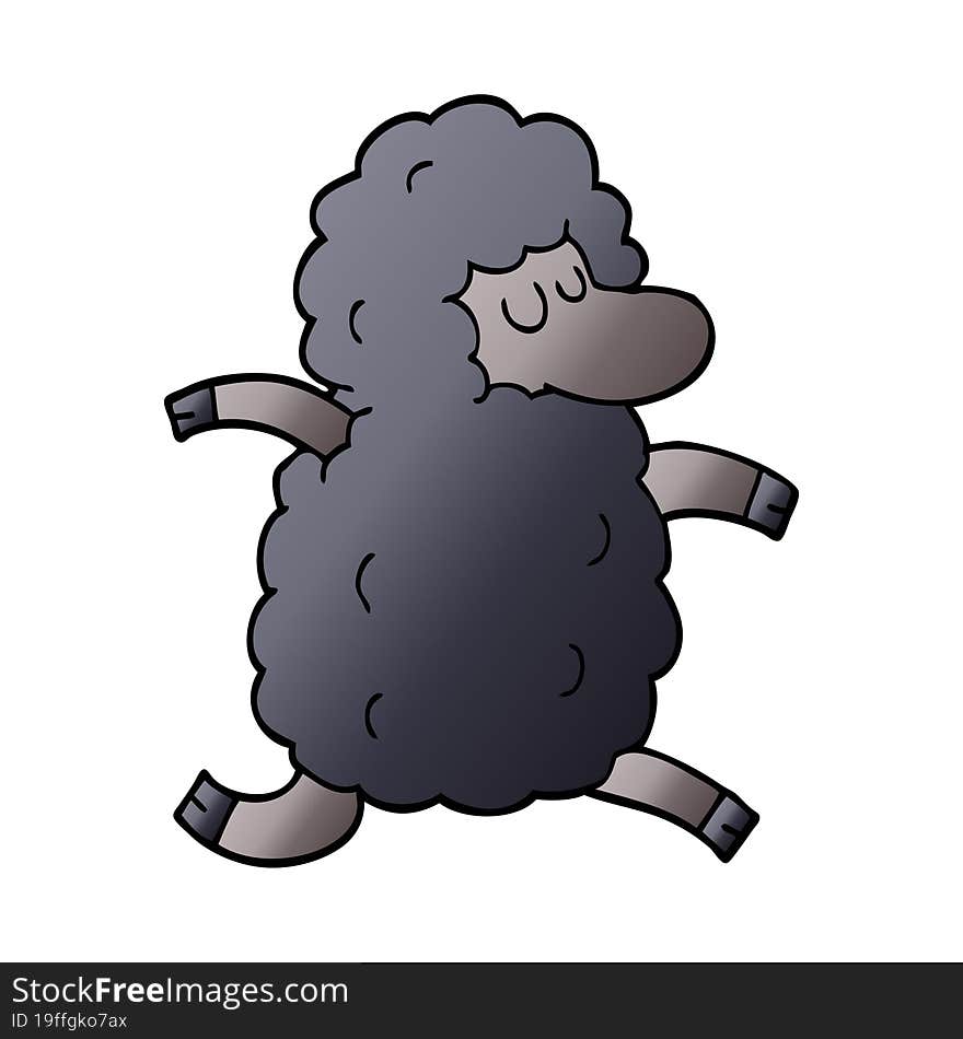 cartoon doodle black sheep