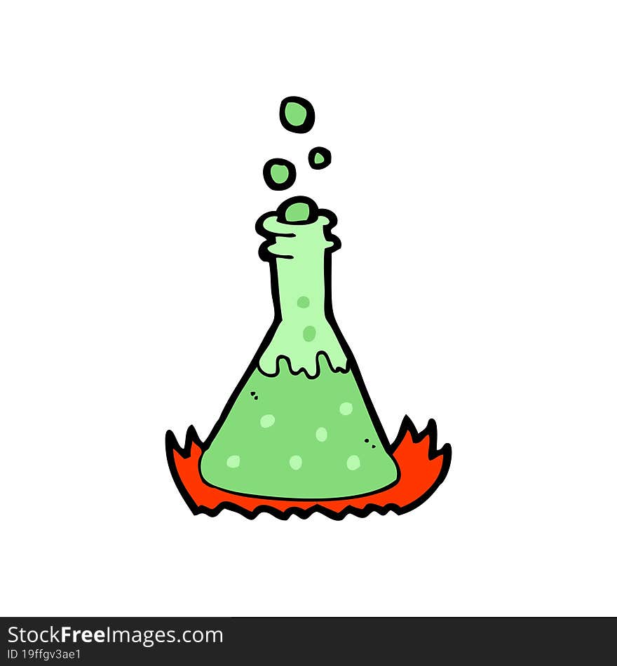 cartoon bubbling chemicals