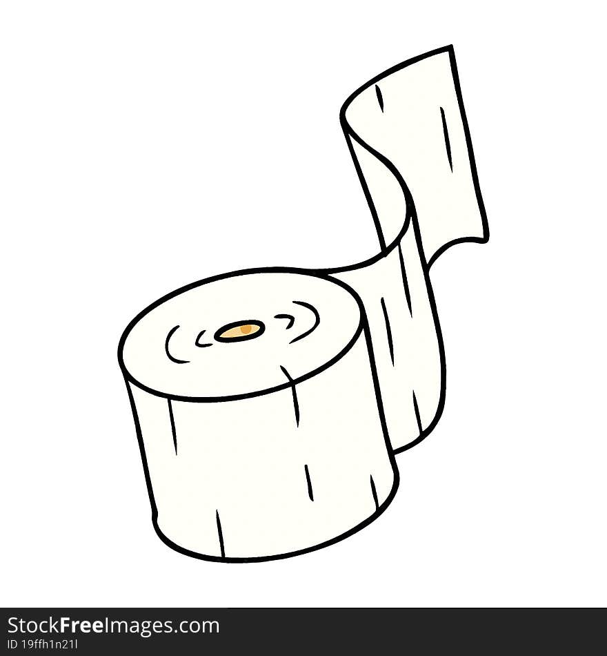 hand drawn cartoon doodle of a toilet roll