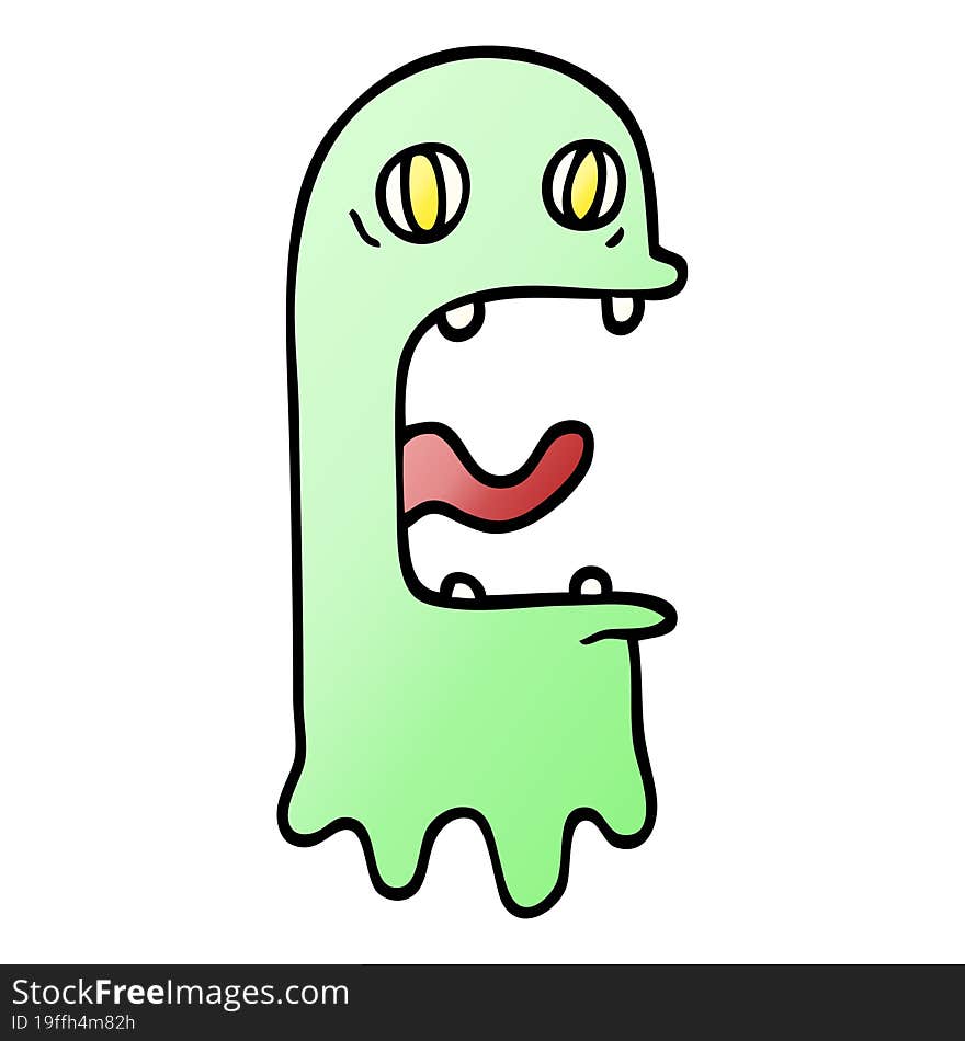 Vector Gradient Illustration Cartoon Spooky Ghost