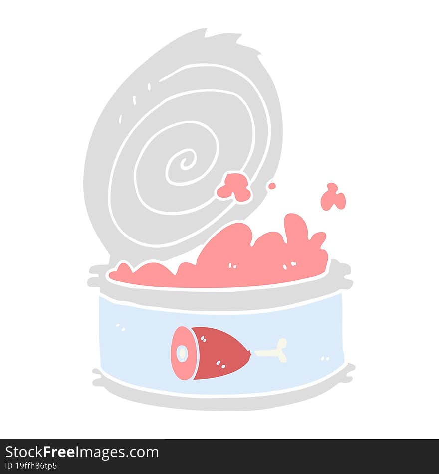 flat color style cartoon canned food