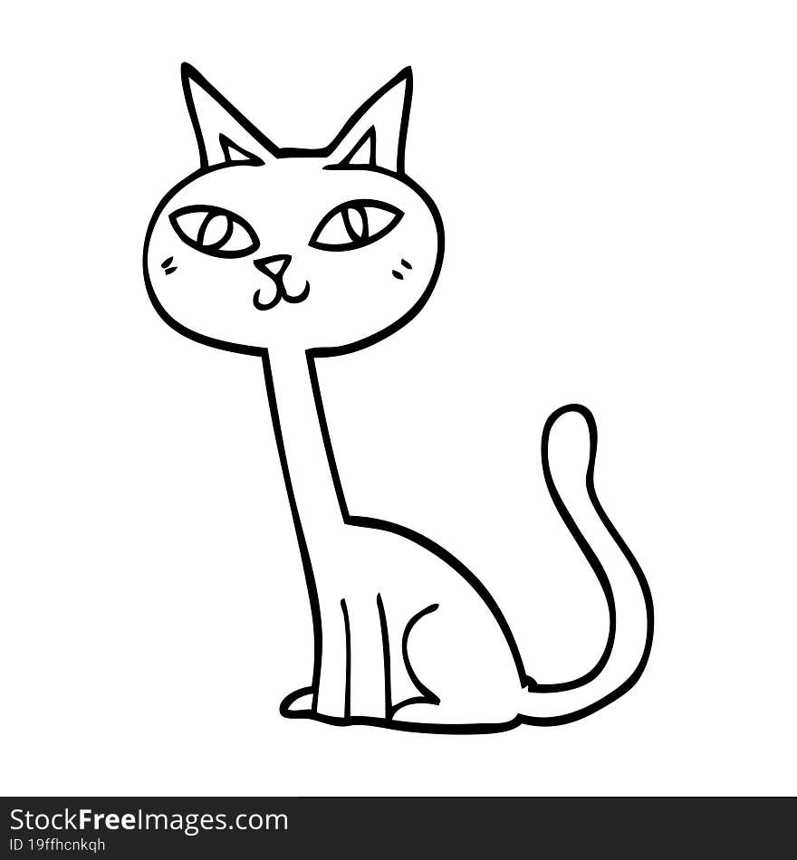 line drawing cartoon cat