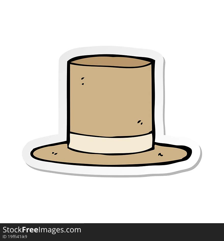 sticker of a cartoon old top hat