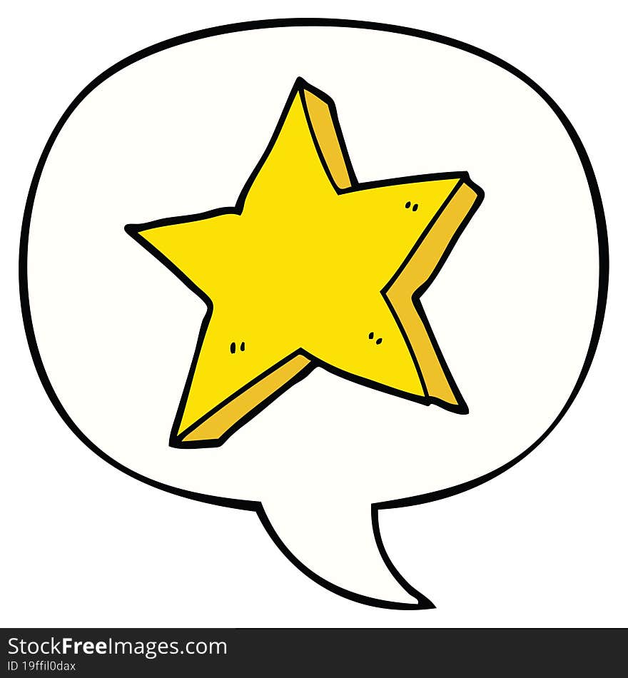 Cartoon Star And Speech Bubble