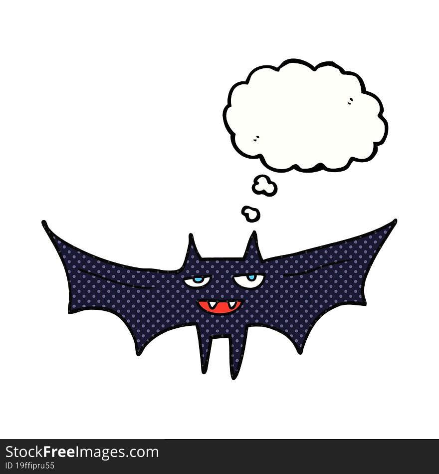 thought bubble cartoon halloween bat