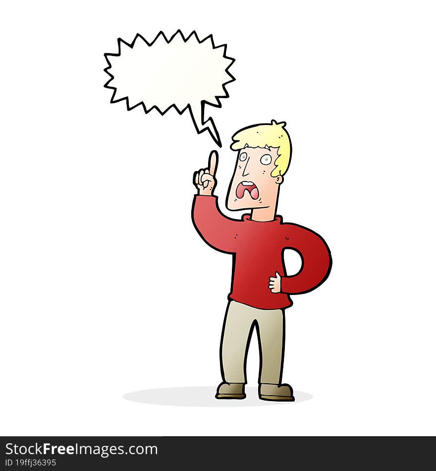 Cartoon Man With Complaint With Speech Bubble