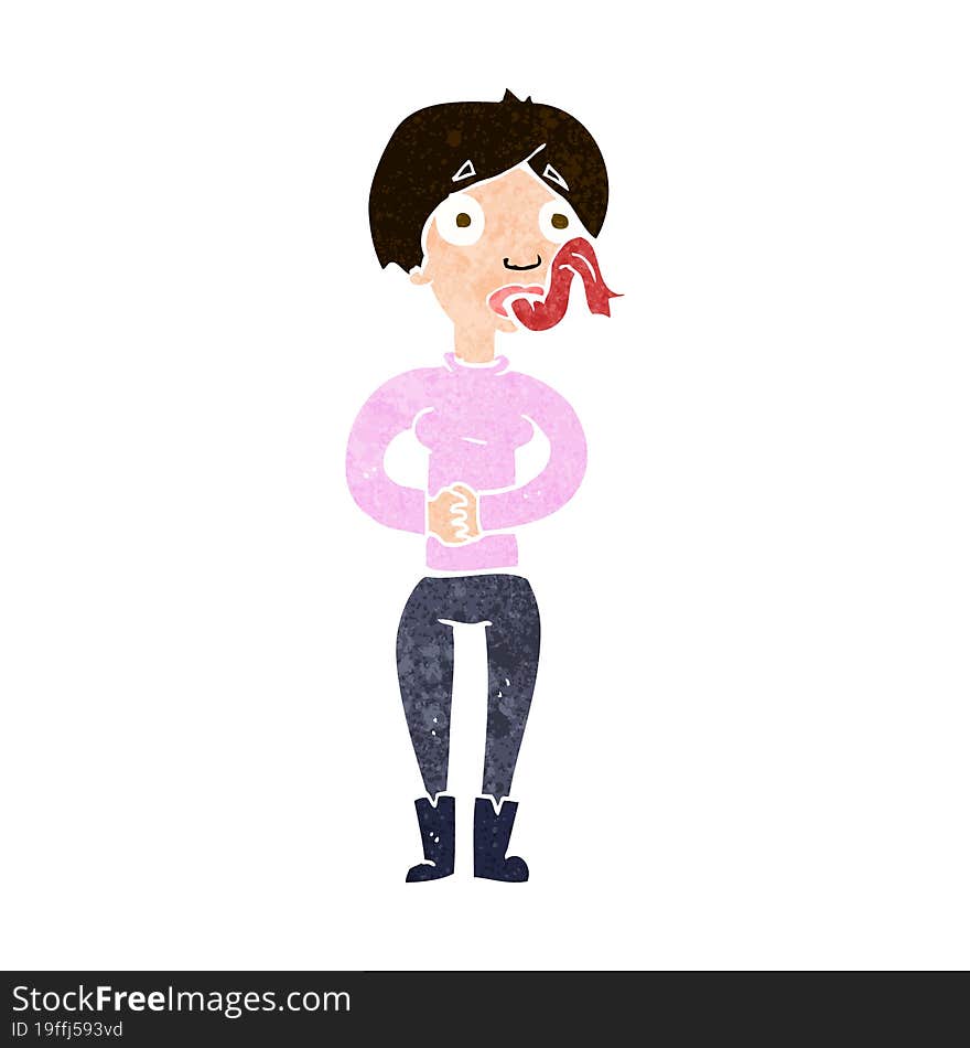 cartoon woman with snake tongue