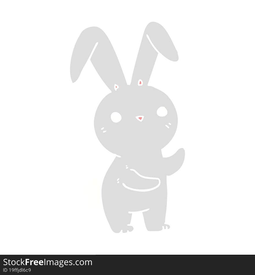 Cute Flat Color Style Cartoon Rabbit