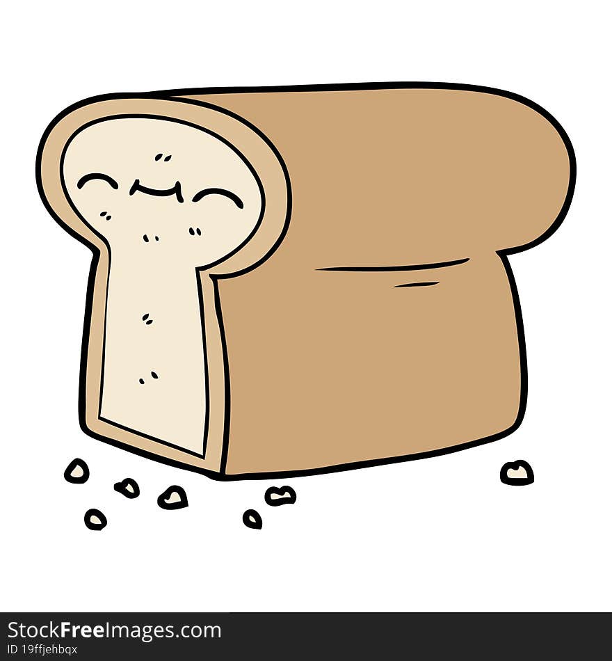 cartoon loaf of bread. cartoon loaf of bread