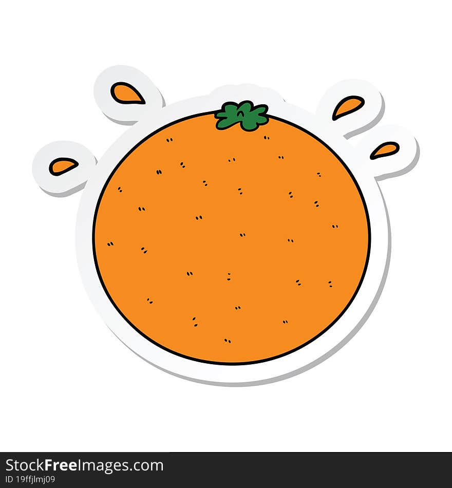 sticker of a cartoon orange