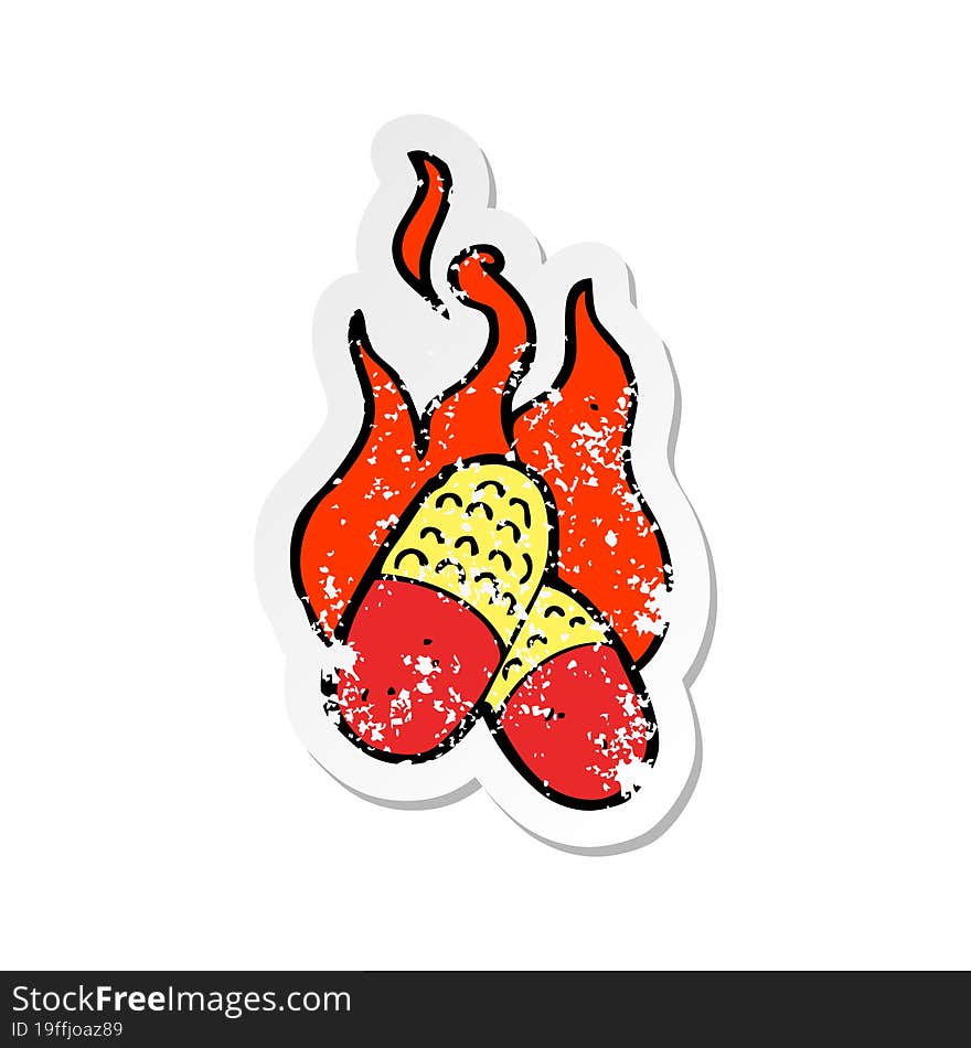 retro distressed sticker of a fire symbol