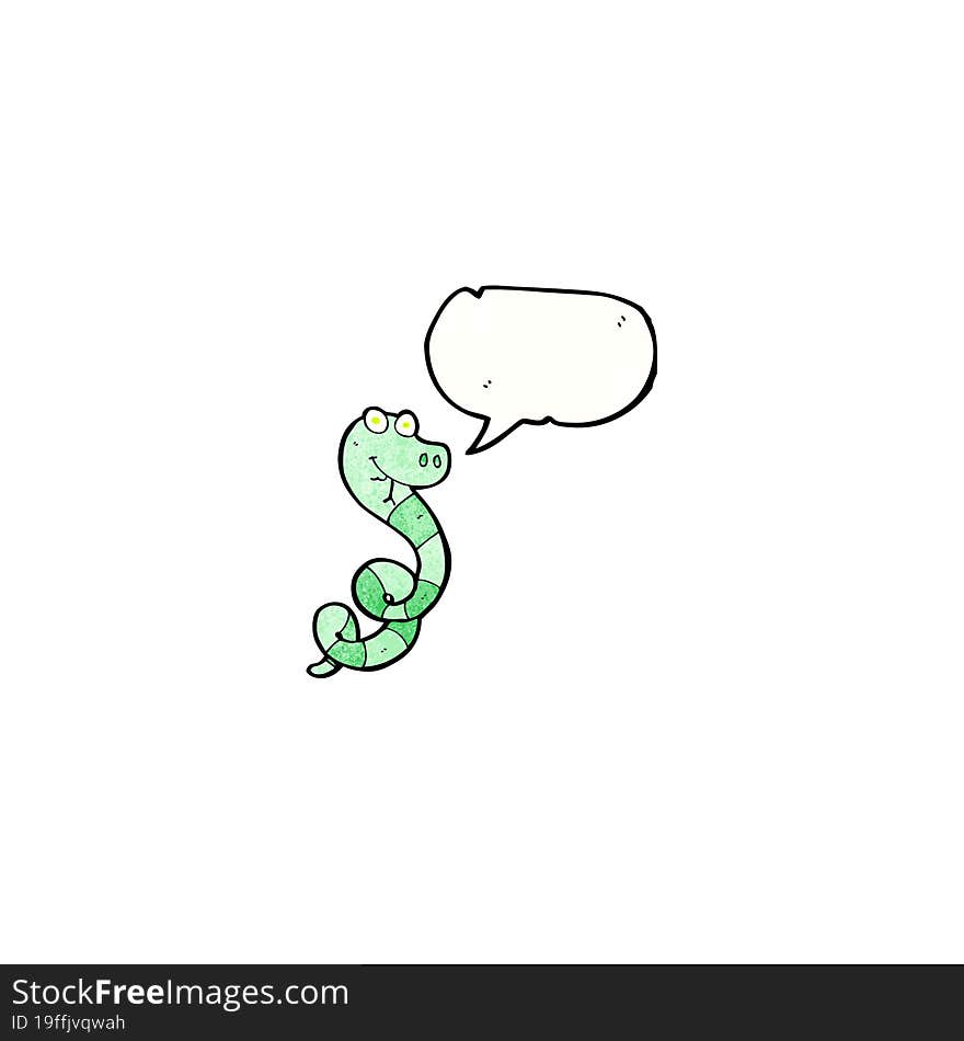 Cartoon Snake With Speech Bubble