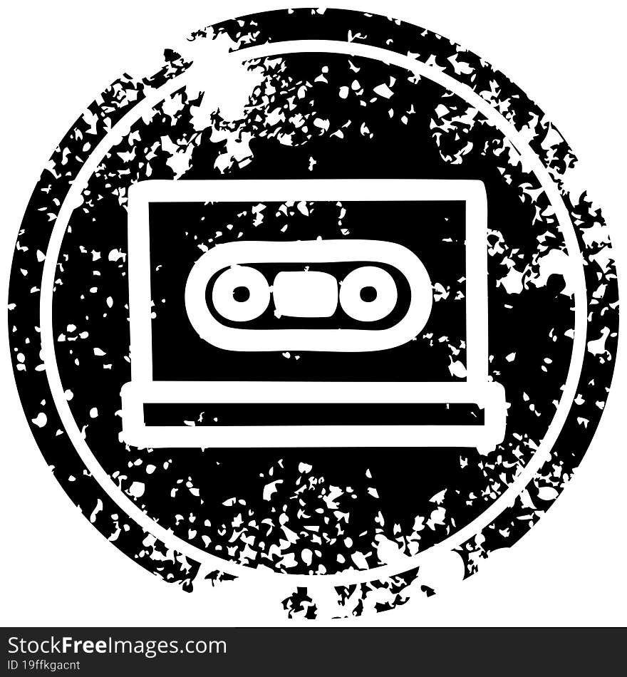 cassette tape distressed icon