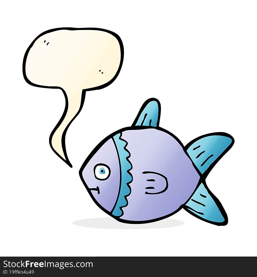 Cartoon Fish With Speech Bubble