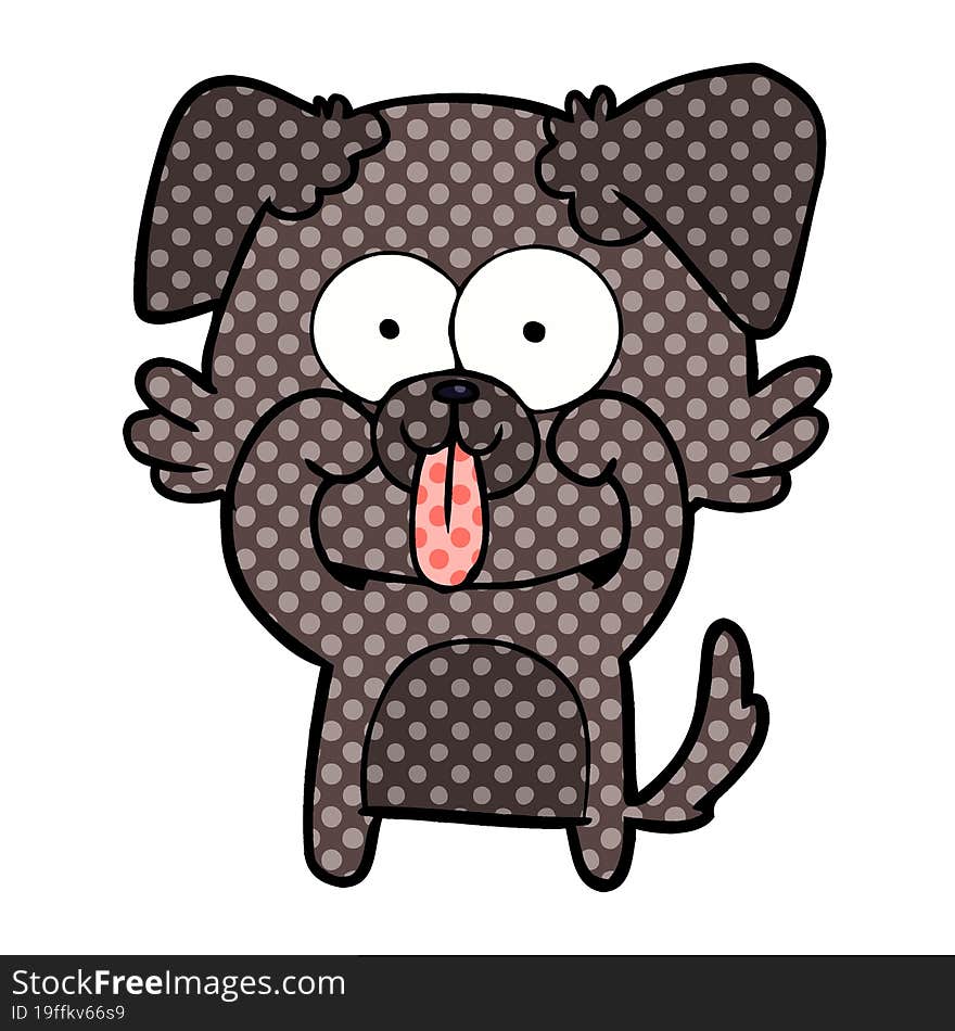 cartoon dog with tongue sticking out. cartoon dog with tongue sticking out