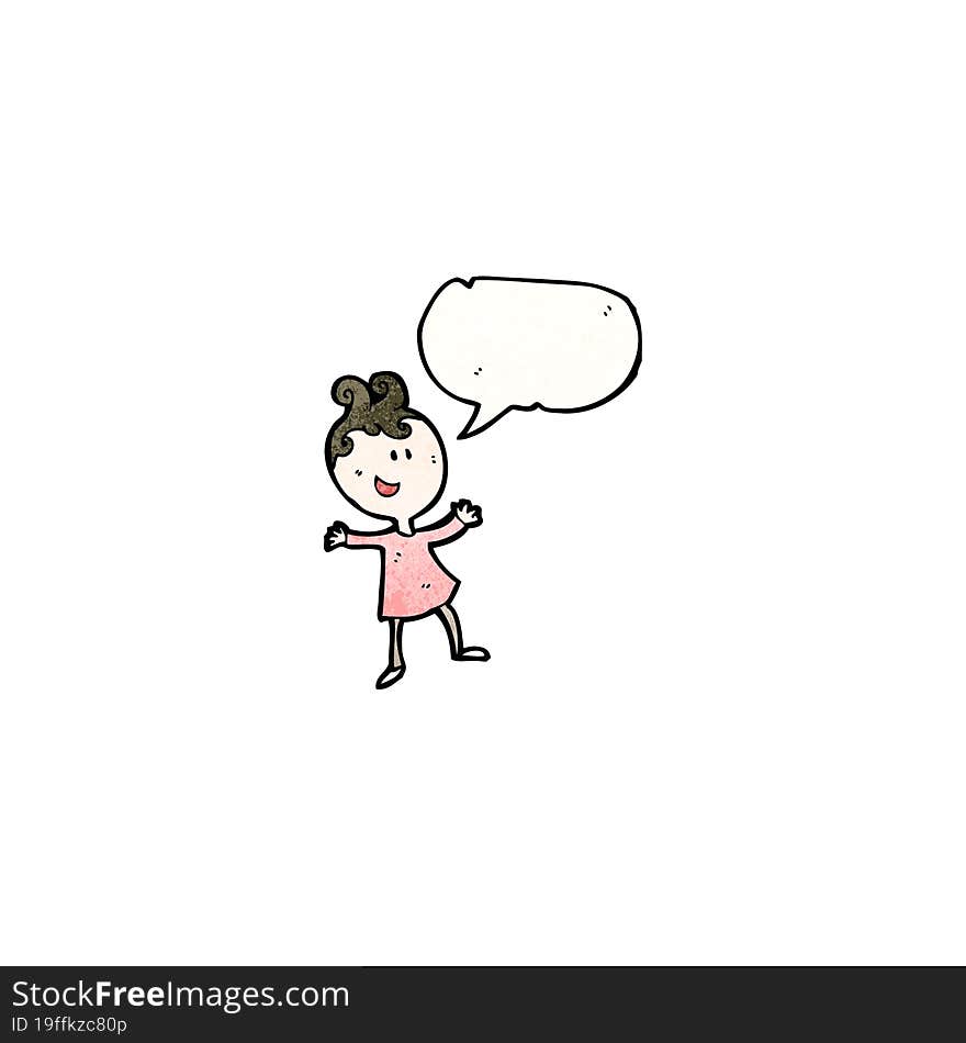 cartoon woman with speech bubble