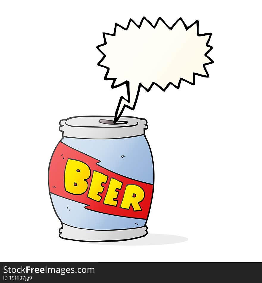 Speech Bubble Cartoon Beer Can