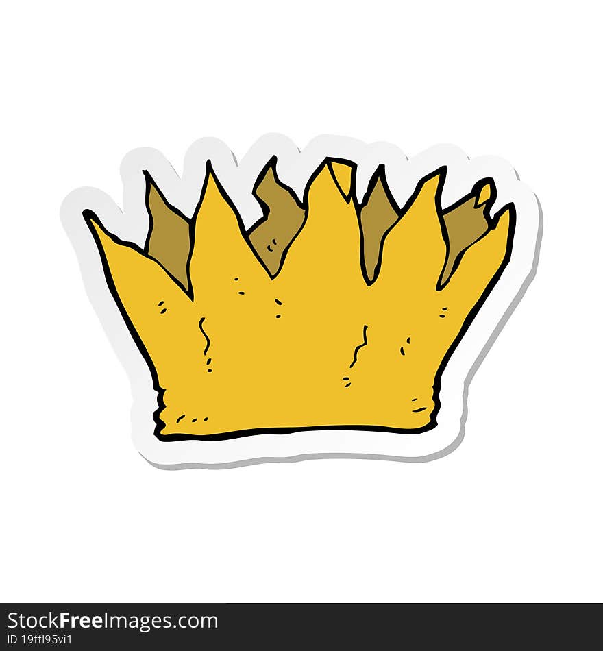 sticker of a cartoon paper crown