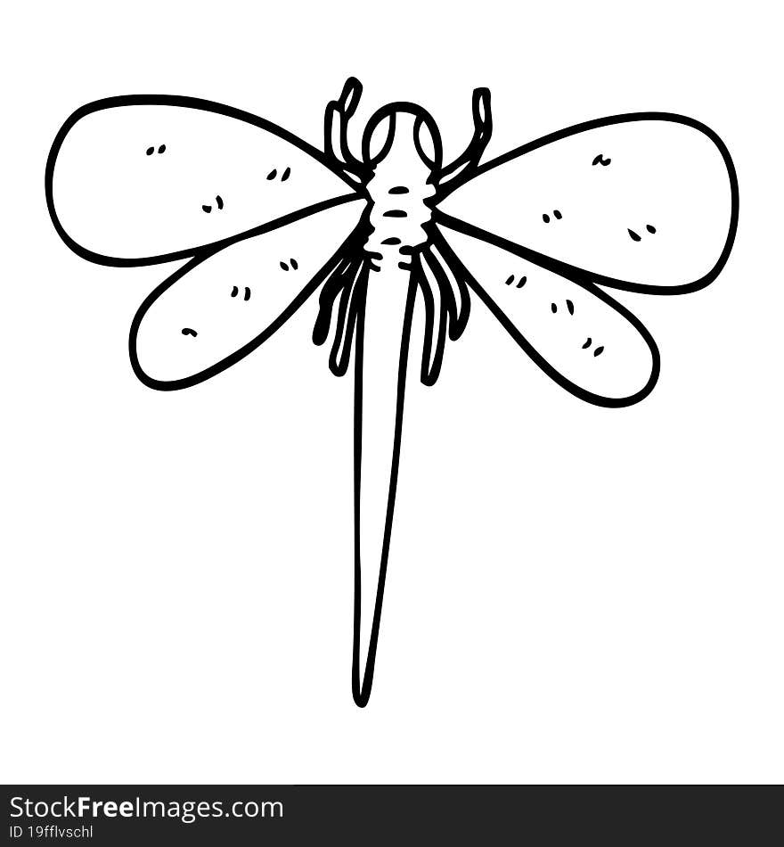 Line Drawing Cartoon Huge Insect