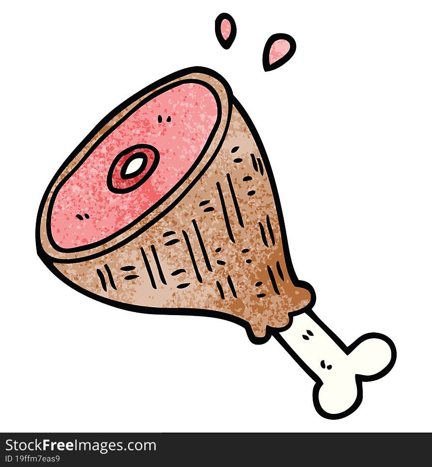 cartoon doodle cooked meat