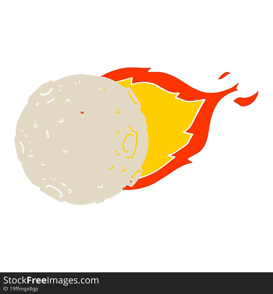 Flat Color Style Cartoon Meteorite