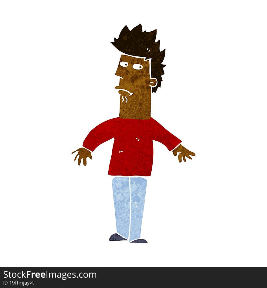 cartoon worried man