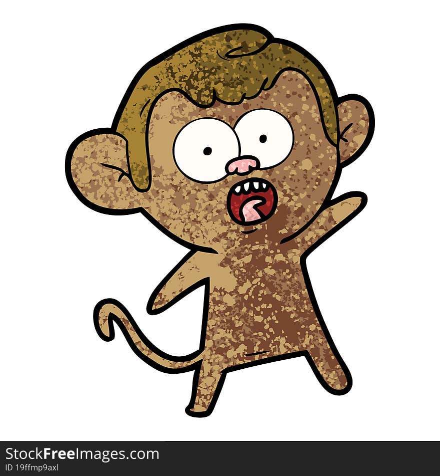 cartoon shocked monkey. cartoon shocked monkey