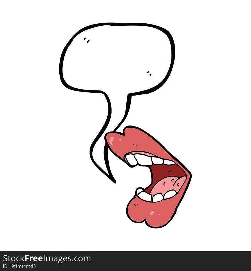 cartoon mouth with speech bubble