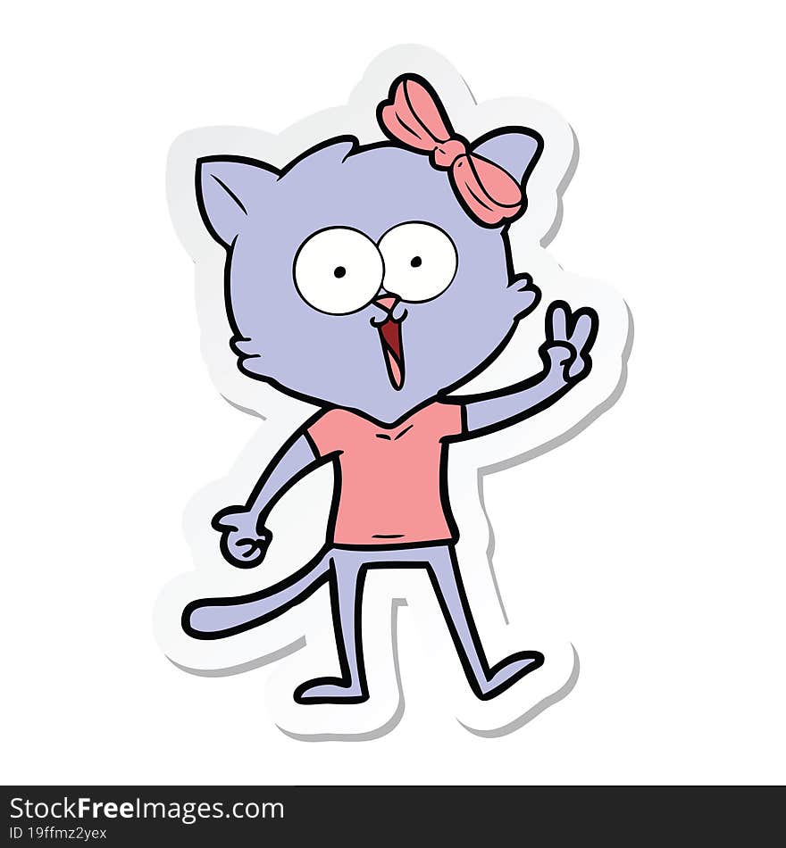 sticker of a cartoon cat