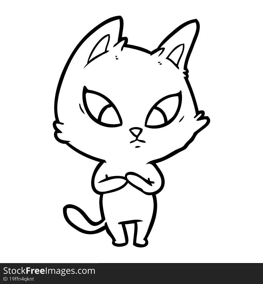 confused cartoon cat. confused cartoon cat