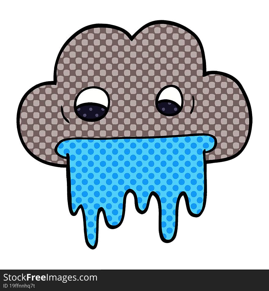 Cartoon Doodle Rain Cloud