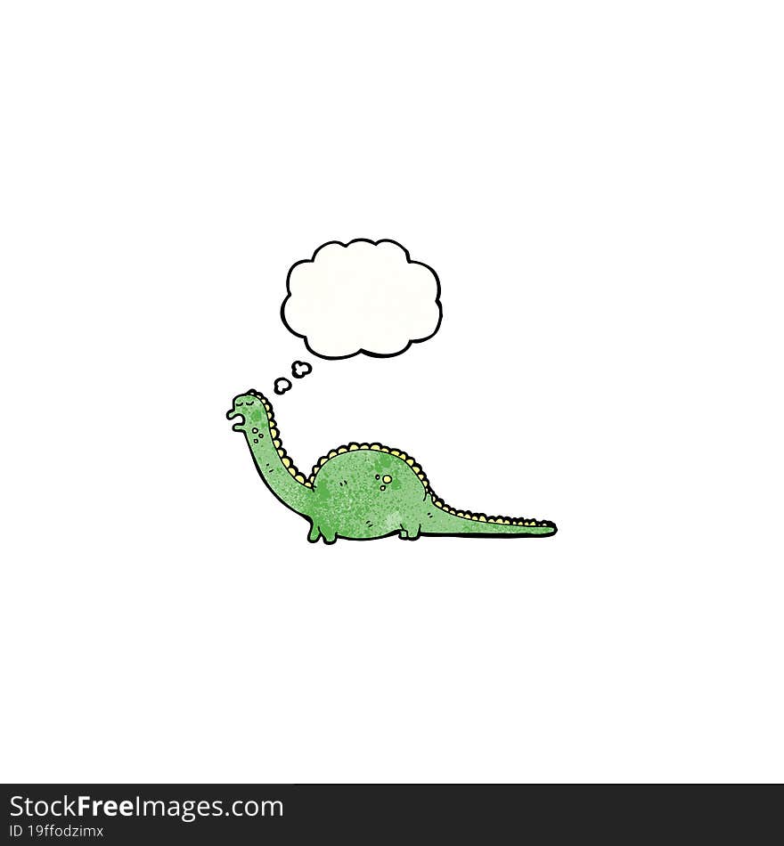 Friendly Dinosaur With Thought Bubble