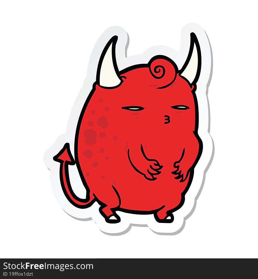 sticker of a cartoon halloween devil