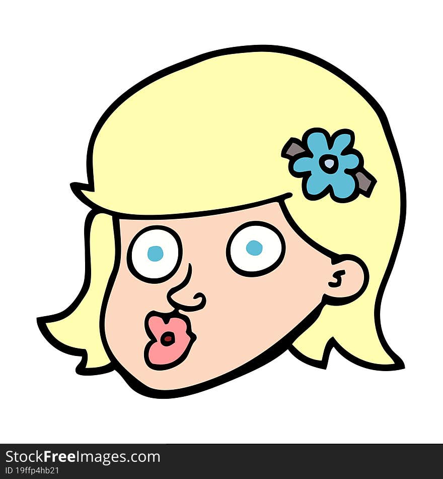 hand drawn doodle style cartoon face of a girl