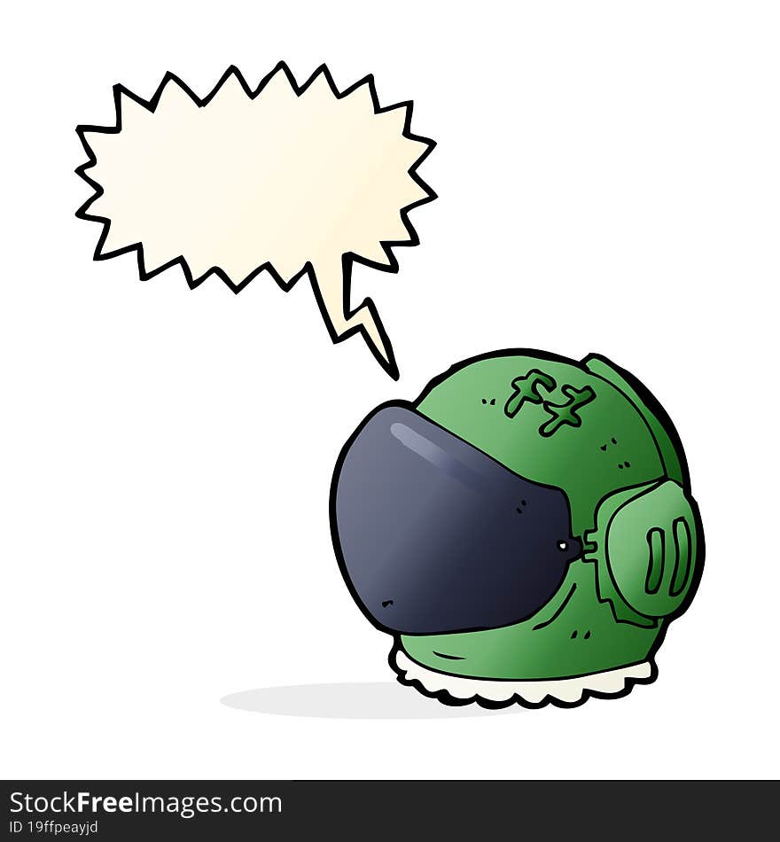 Cartoon Astronaut Helmet With Speech Bubble