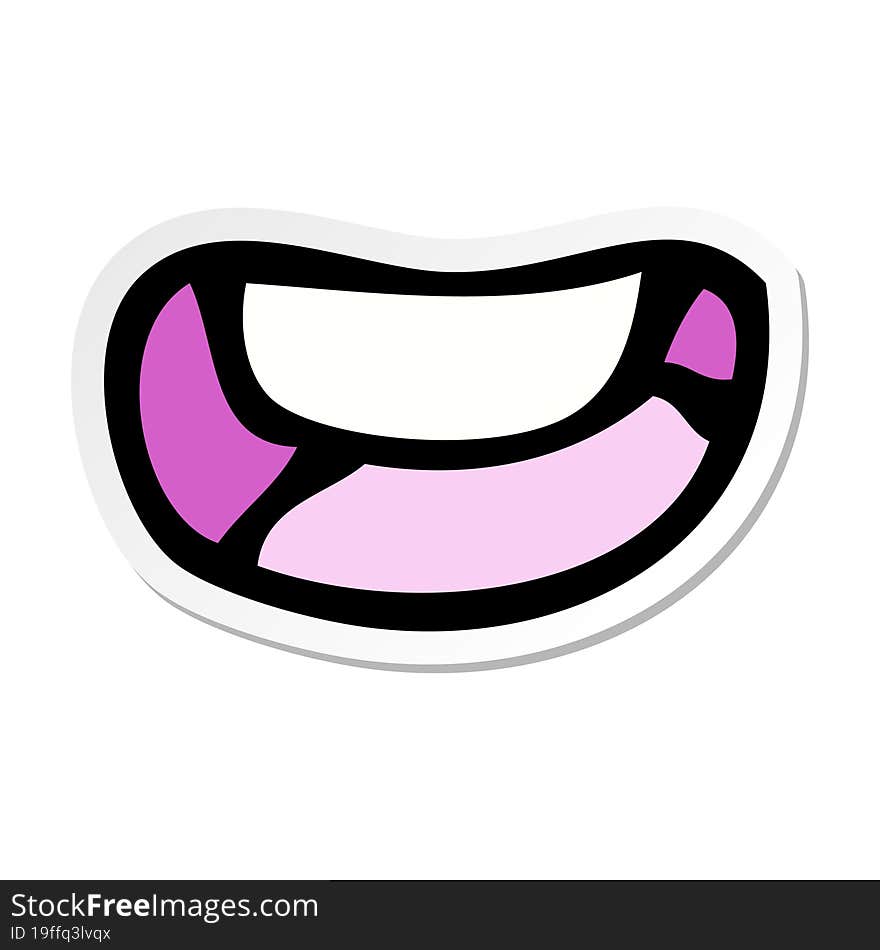 Sticker Of A Cartoon Happy Mouth