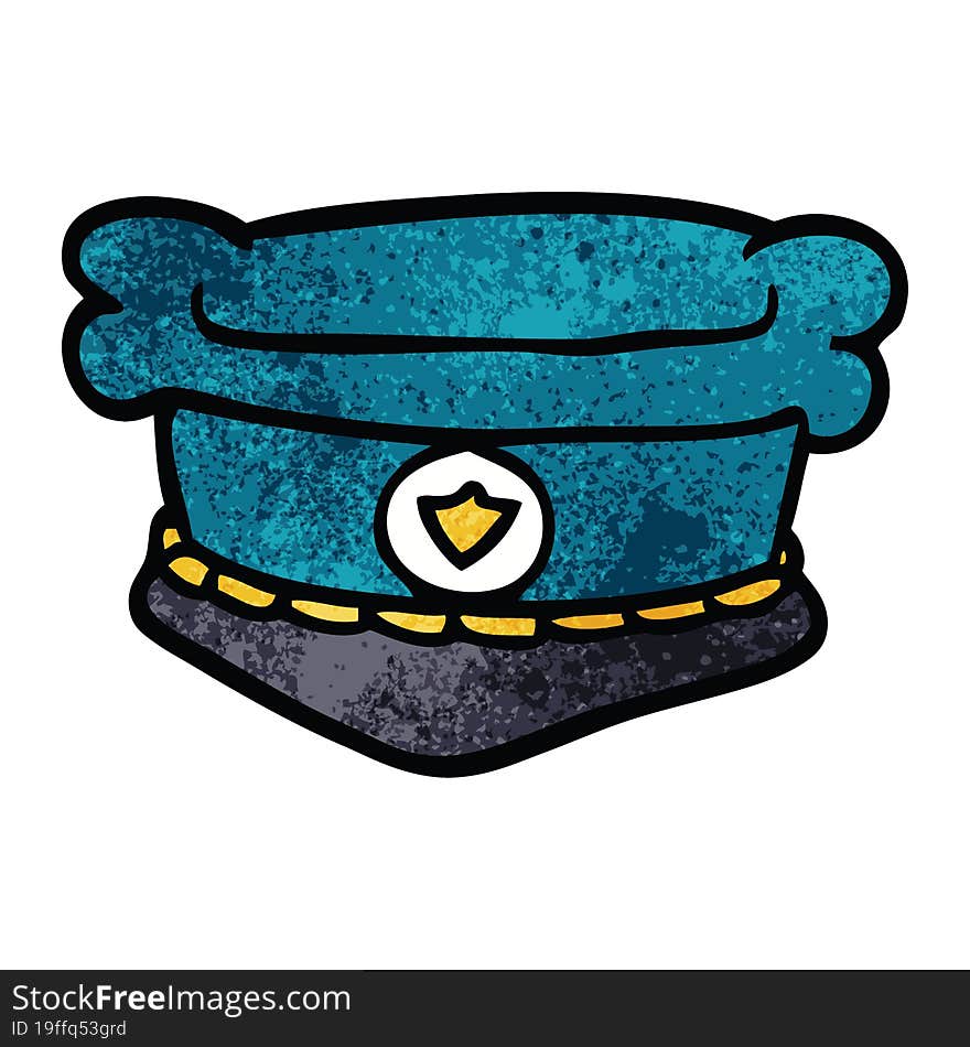 cartoon doodle police hat