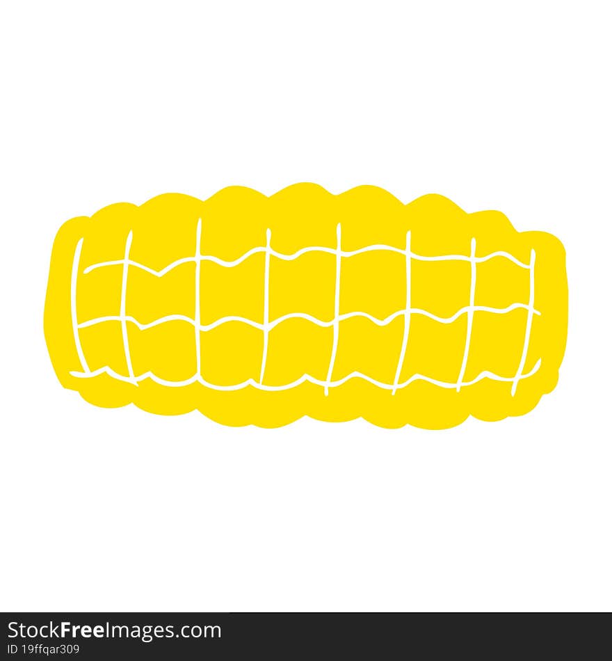 flat color illustration of corn cob. flat color illustration of corn cob