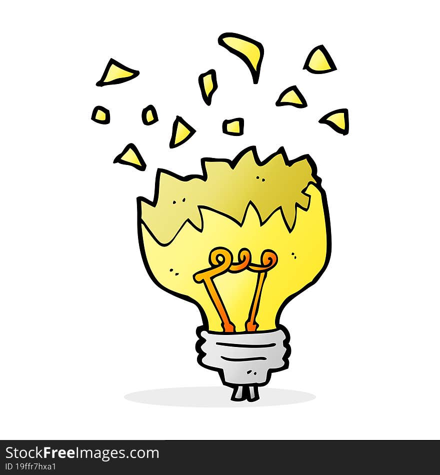 cartoon light bulb exploding