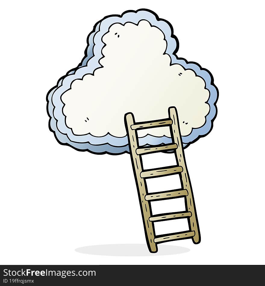 freehand drawn cartoon ladder to heaven