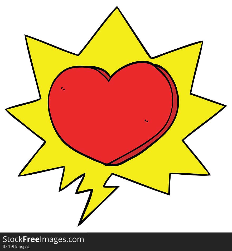 Cartoon Heart And Speech Bubble