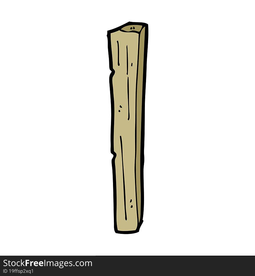 Cartoon Wooden Post