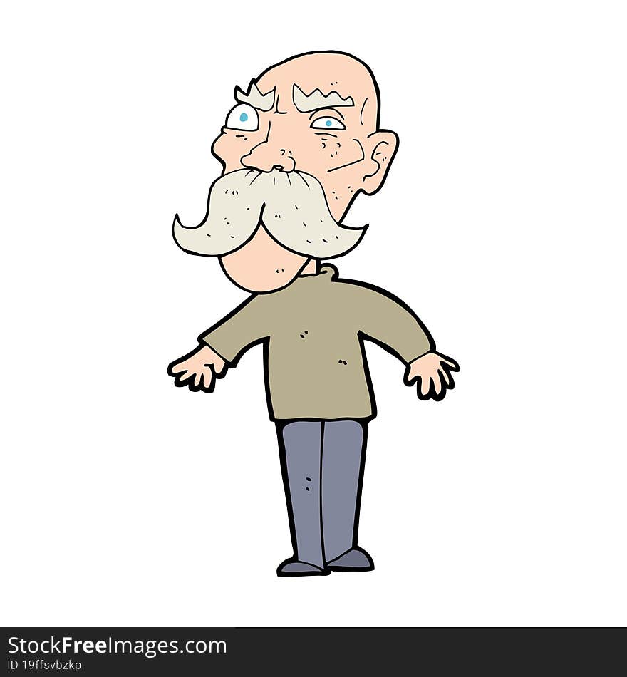 cartoon angry old man