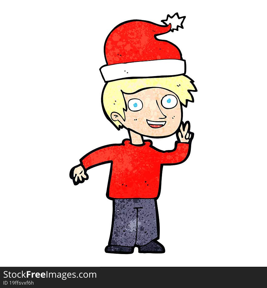 cartoon man ready for christmas