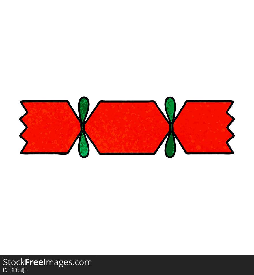 retro grunge texture cartoon christmas cracker