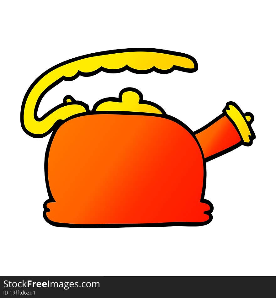 cartoon doodle whistling kettle